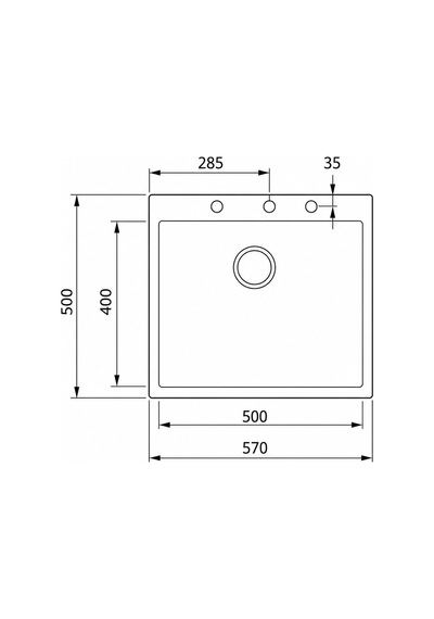 Square 50 40 Tek Göz Granit Evye Bej 115230007