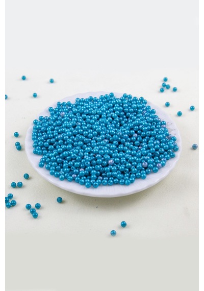 4 Mm Koyu Canlı Turkuaz Plastik İnci Boncuk Aksesuar Takı Malzemesi 25 Gr