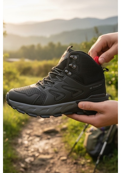 Enoch Erkek Waterproof Su Geçirmez Hava Tabanlı Outdoor Trekking Ve Doğa Botu Siyah - Füme