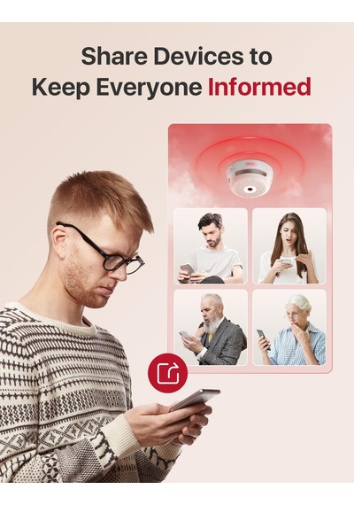 Akıllı Duman Dedektörü, Sbs50 Baz İstasyonu İle, Wi-fi Duman Alarmı, Ev Güvenlik Uygulaması İle