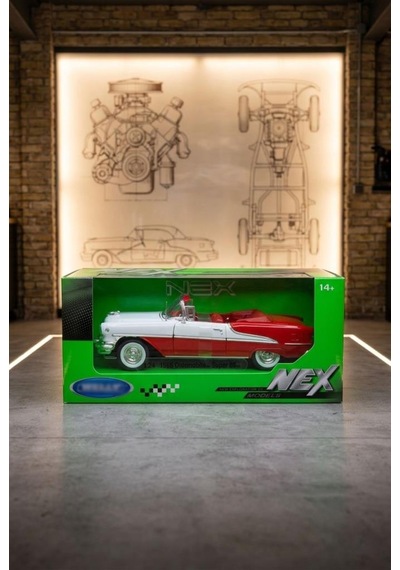 Welly 1:24 Ölçekli Lisanslı Orjinal 1955 Oldsmobile Super 88 Kapıları Açılabilir Model Oyuncak Araba