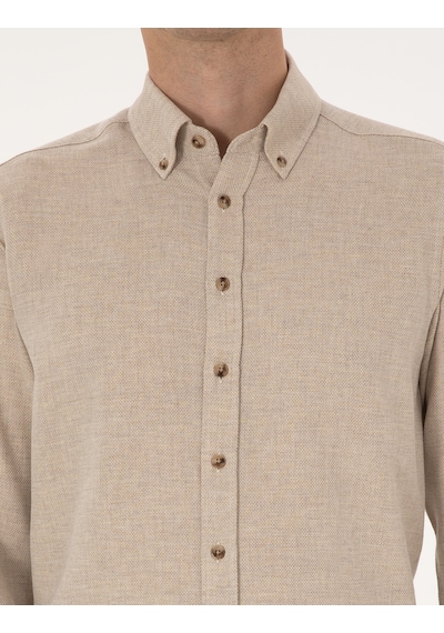 Pierre Cardin Erkek Bej Gömlek Desenli 50316768-vr011 Bej