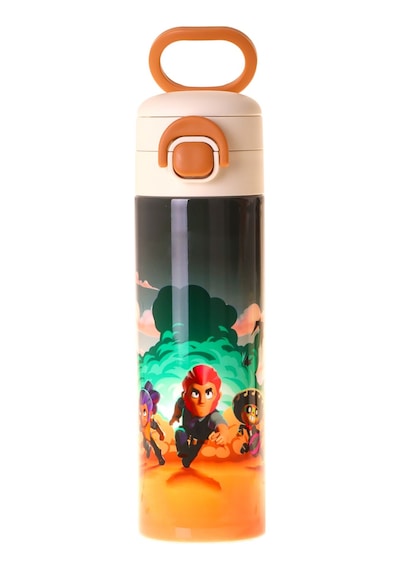Kaukko Kids 520 Ml Aviator Baskılı Siyah Erkek Çocuk Çelik Termos Matara Çift İçim Kilitli Kapak - L5427