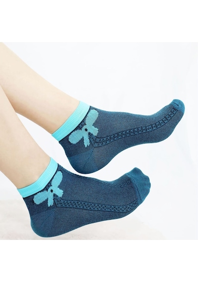Kral Socks Kadın Çorap Renkli 10 Çift Likralı Pamuklu Penye Patik Çorap Çok Renkli