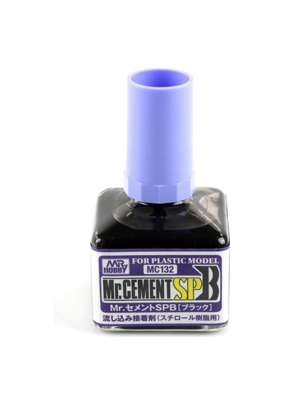 Mr.hobby Mc-132 40 Ml. Mr.cement Sp, Siyah Pigmentli, Hızlı Ve Güçlü,inceltilmiş Plastik Yapıştırıcısı