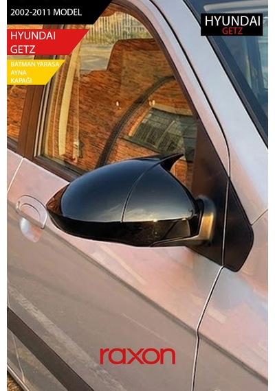 Hyundaı Getz 2002-2011 Batman & Yarasa Ayna Kapağı Parlak Piano Black Sport