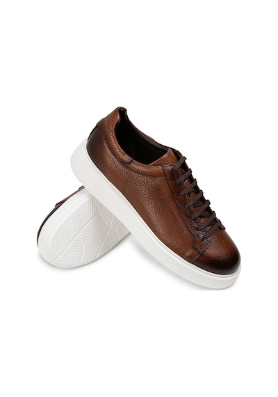 Deery Hakiki Deri Taba Rengi Erkek Sneaker Ayakkabı - 01954Mtbae01 Taba
