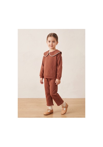 Deniva Kids Kız Çocuk Kiremit Rengi Dantel Detaylı Bebe Yaka Desenli Alt Üst Takım Kahverengi Deniva Kids Kız Çocuk Kiremit Rengi Dantel Detaylı Bebe Yaka Desenli Alt Üst Takım Kahverengi