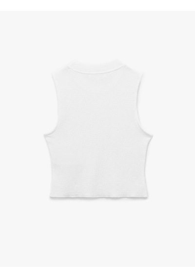 Koton Bisiklet Yaka Kolsuz Basic Crop Bluz Beyaz 5sal30341ık Beyaz