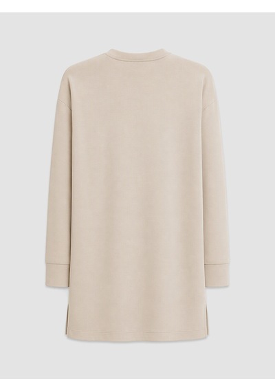 Lcw Everyday Bej Soft Touch Oversize Kadın Sweatshirt Tunik