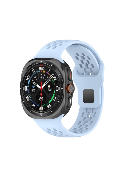 Galaxy Uyumlu Watch Ultra 47mm Zore Krd-119 Delikli Tasarım Silikon Kordon-mavi Açık
