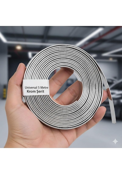 Renault Grand Espace Uyumlu Yapışkanlı 18 Mm 5 Metre Krom Nikelaj Trim Şerit