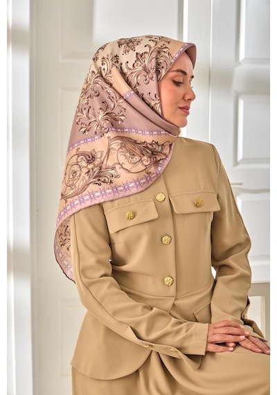 Silk Home Twill İpek Eşarp 11482-12 Pudra, Vizon, Sütlü Kahve, Pudra Vizon, Bej