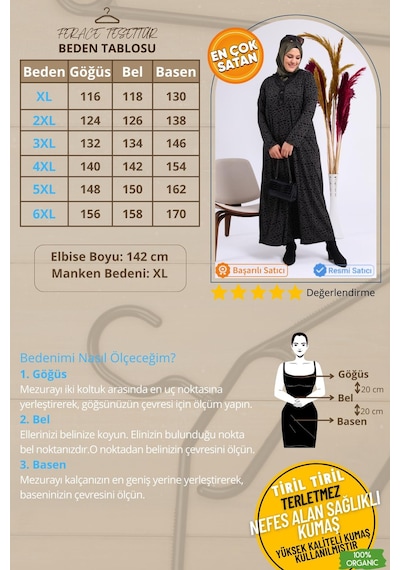 Kadin Gunluk Elbise Tesettur Leopar Desenli Buyuk Beden Elbise 001