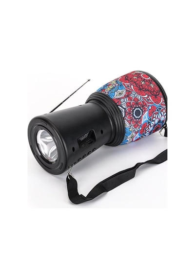 Rose Sp-601 El Fenerli Taşınabilir Solar Şarjlı Bluetooth Fm Radyo Desenli Hoparlör