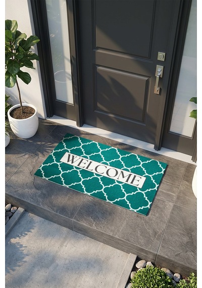 Charm Turkuaz Welcome Paspas Dış Kapı Paspası Kıl Kapı Önü Paspası 2011