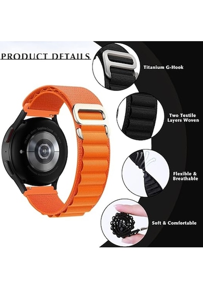 Huawei Watch Gt4 / Gt5 / Gt5 Pro / Gt6 / Gt6 Pro 46mm Uyumlu Alpine Loop Kumaş Kancalı Kordon