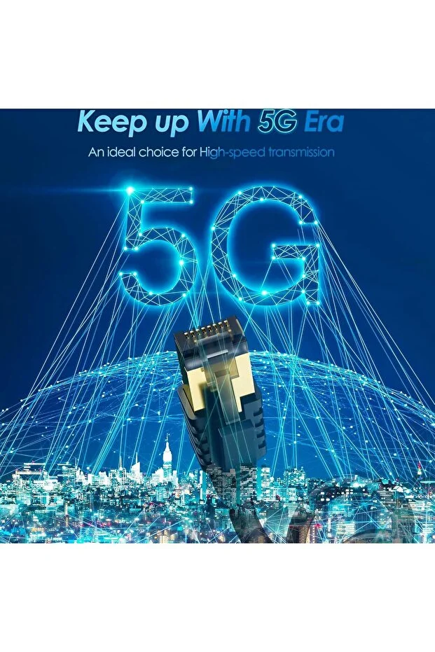 1 Metre 1mt Yeni Nesil Rj45 Kablo Cat7u/ftp Altın Kaplama Korumalı 10gb/sn Ağ Lan Ethernet Kablosu