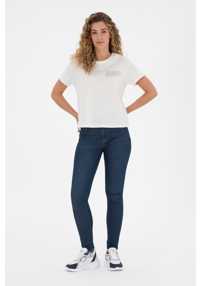 U.S. Polo Assn. Kadın Ekru Bisiklet Yaka Tişört 50282900-VR019 U.S. Polo Assn. Kadın Ekru Bisiklet Yaka Tişört 50282900-VR019