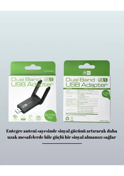 Usb Wifi Adaptör 1200 Mbps Hız 97163980
