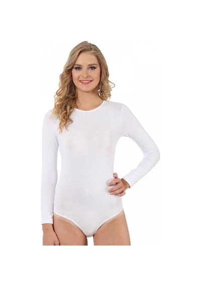 Akbeniz Bayan Uzun Kol Çıtçıtlı Body 244 Beyaz
