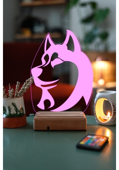Özel Tasarım Husky Hediyelik Köpek 3D Led Gece Lambası