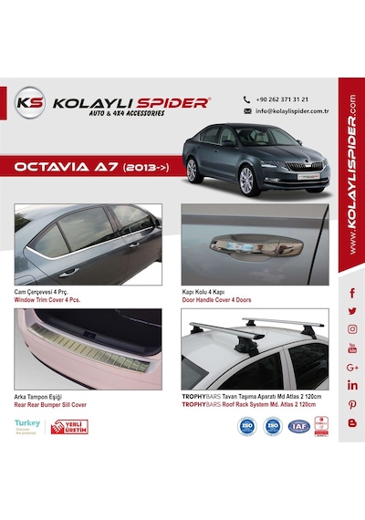 Skoda Octavia A7 Ön Tampon Çıtası Krom Mk.sız Kasa 2013-2017