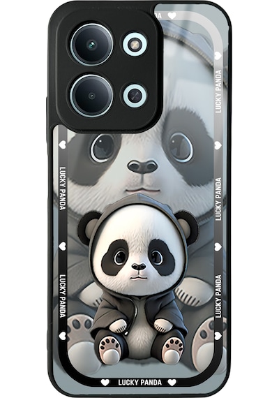 Xiaomi Redmi 15c 4g White Lucky Panda Tasarımlı Glossy Telefon Kılıfı Çok Renkli