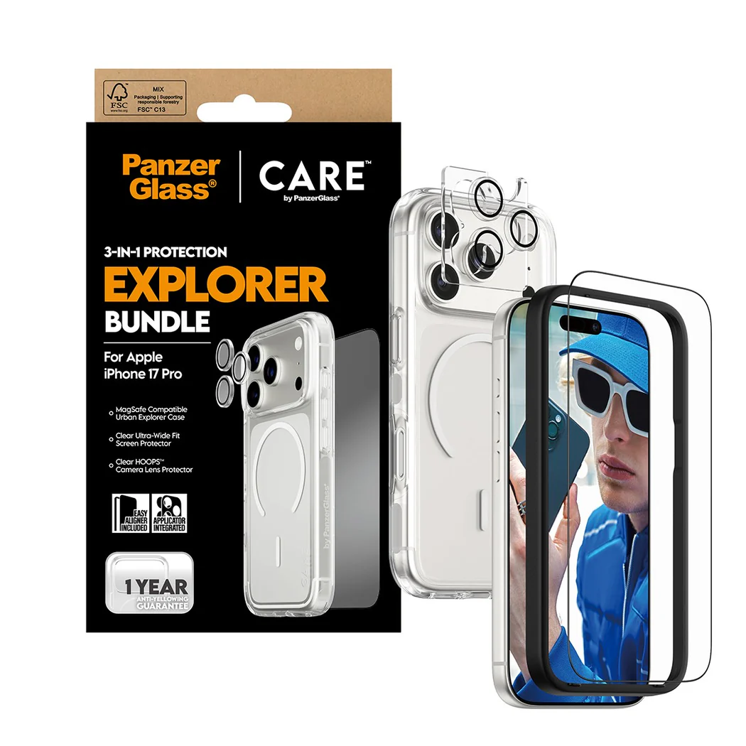 Panzerglass Apple Apple iPhone Uyumlu  17 Pro Urban Explorer Bundle 3 Ü 1 Arada Şeffaf Set
