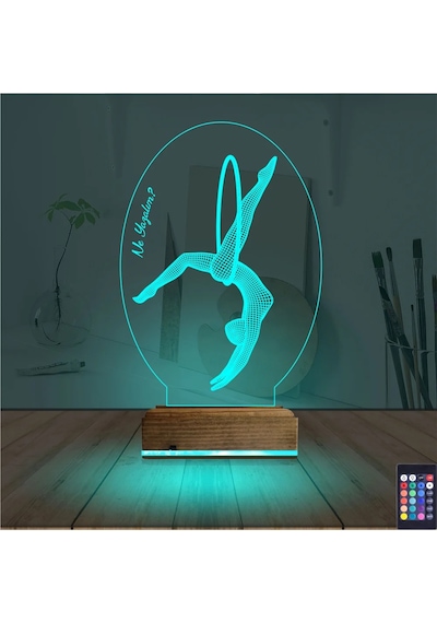 Luvivia Jimnastik Kişiye Özel 3d Lamba - Masa Gece Lambası Şeffaf