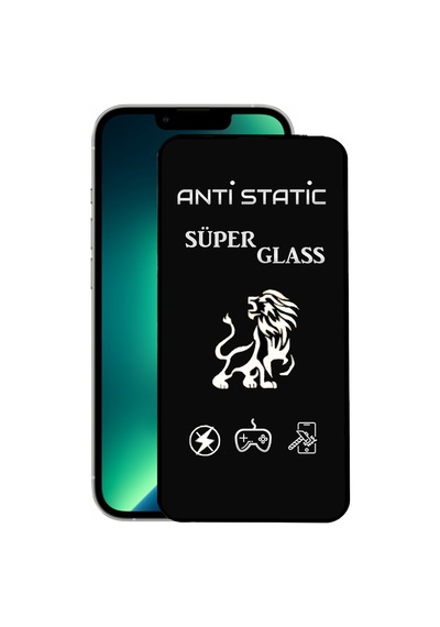 Apple Uyumlu   iPhone 13 Anti Static Toz Tutmayan Çerçeveli Ekran Koruyucu Cam