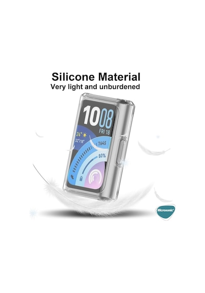 Huawei Band 11 Pro İçin Kılıf 360 Full Round Soft Silicone Şeffaf Band 11 Pro İle Uyumlu Kılıf - Şeffaf Çok Renkli