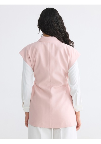 Lcw Modest Pembe Kuşaklı Kadın Klasik Yelek
