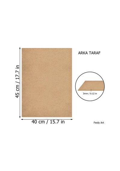 3 Mm / 40 Cm X 45 Cm Mdf Plaka 3 Adet - Hobi, Maket, Ahşap El Sanatları İçin Uygun 3 Lü Paket 400 x 450