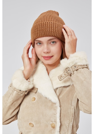 Derikem Basic Şık Standart Lüks Unisex Tiftik Bere Kahverengi