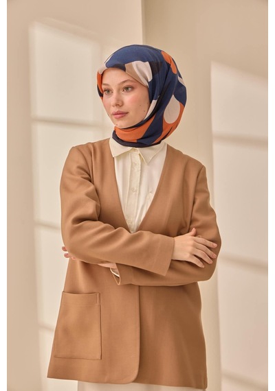 Silk Home Aura Eşarp 140001-06 Koyu Lacivert, Yavruağzı, Hardal, Vizon