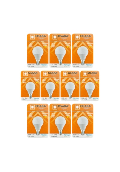 10 Adet Osaka 7w 50w Sarı Işık E14 Duylu İnce Duy Led Mini Ampul