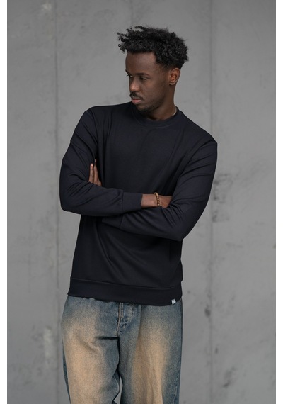 Fbı Slimfit Modal Kumaş Baharlık Sıfır Yaka Likralı Sweatshirt Lacivert