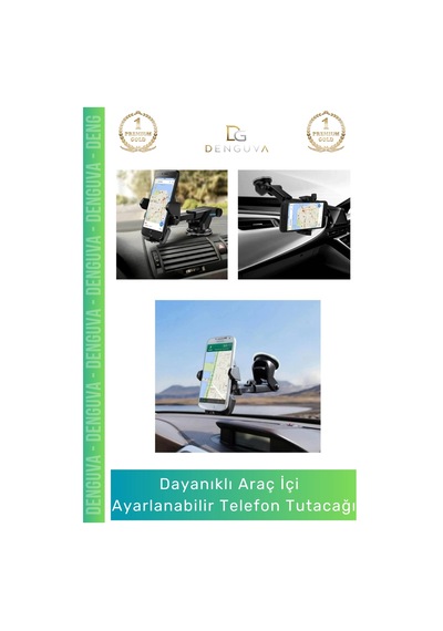 Telefontutacağı Güçlü Vantuzlu Dayanıklı Silikon Pedli Evrensel Tablet Siyah Araba Içi Telefon Tuta Diğer
