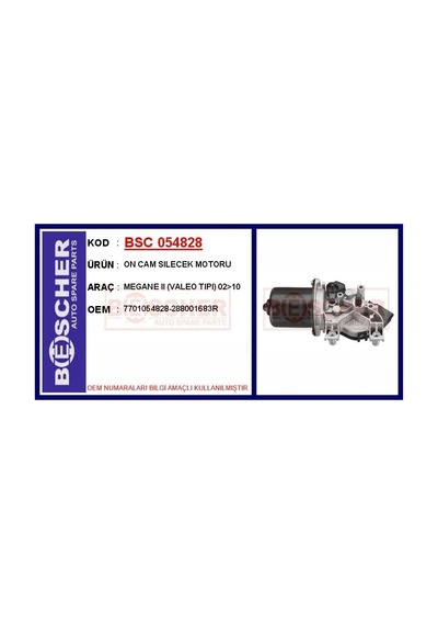 On Cam Sılecek Motoru Megane Iı Valeo Tıpı 02&gt 10