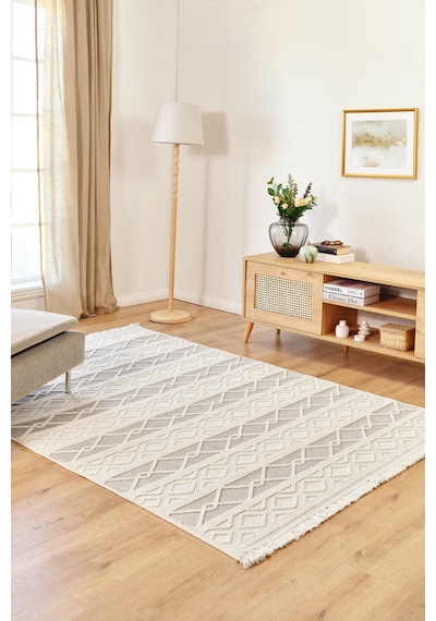 Kaşmir Halı 7/24 İskandinav Larus Grey 80x150 CM Salon Mutfak Halısı Yolluk Kilim