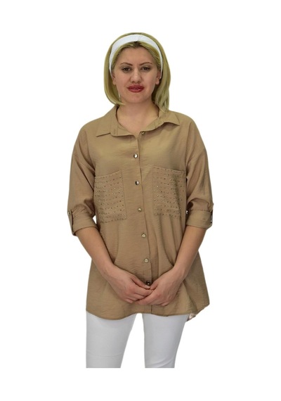 Kadın Cep Taşlı Ayrobin Gömlek Bgl-st03699 001