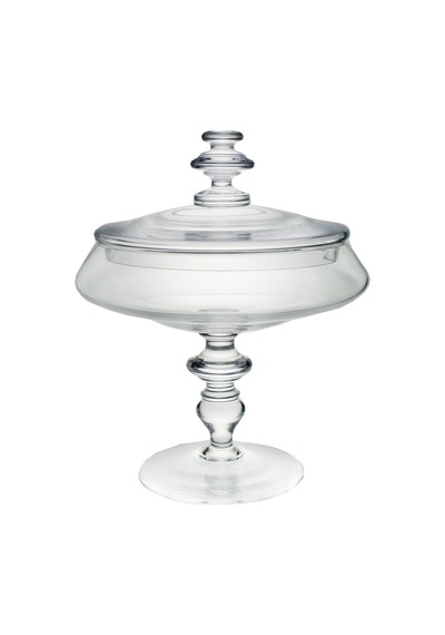 Paşabahçe El İmalatı Kristal Ayaklı Servis Tabak, Şekerlik, Fanus, Drajelik 92476 - Şeffaf