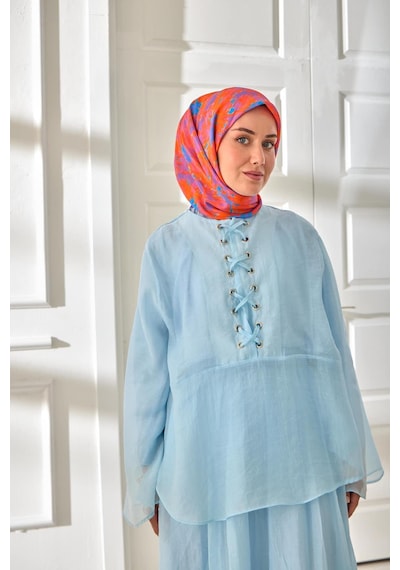 Silk Home Velora Eşarp 161001-33 Mor, Mavi, Turuncu