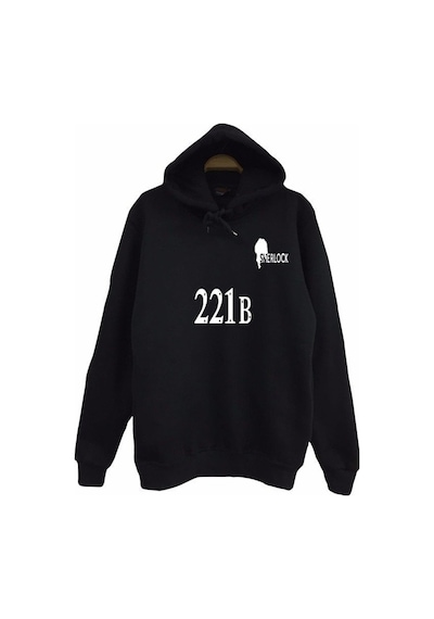 Unisex Siyah Sherlock Holmes Sweatshirt Siyah