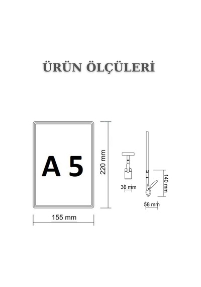 2 Adet Kırmızı A5 Mandallı Raf Sepet Etiketi Çerçeveli Etiketlik Kırmızı