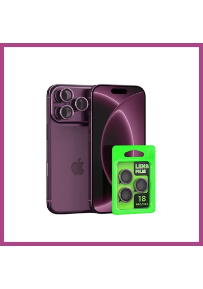 Gees Global İphone 18 Pro Max Uyumlu Raze Metal Kamera Lens - Bordo Gbzs