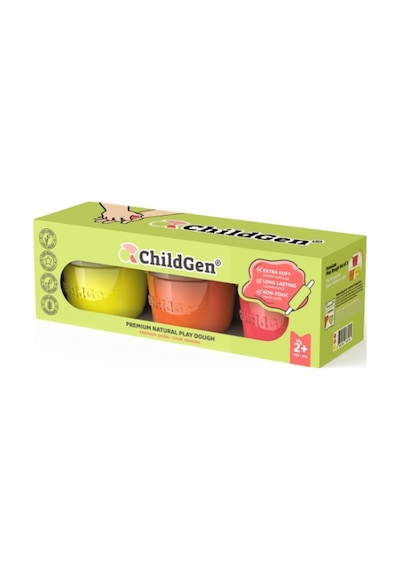 3'lü 125gr Oyun Hamuru Seti 3x125gr Pembe-turuncu-sarı