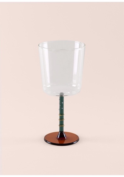The Mia Line Şarap Kadehi Yeşil 300 Ml Şeffaf
