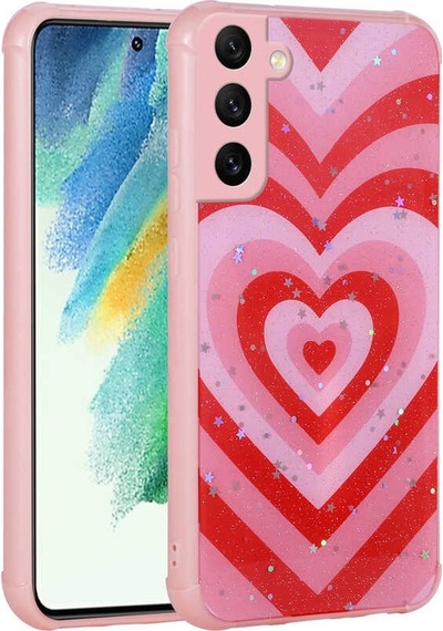 Samsung Galaxy Uyumlu S21 Fe Kılıf Simli Desenli Köşe Kamera Korumalı Darbe Emici Silikon Kapak Popy